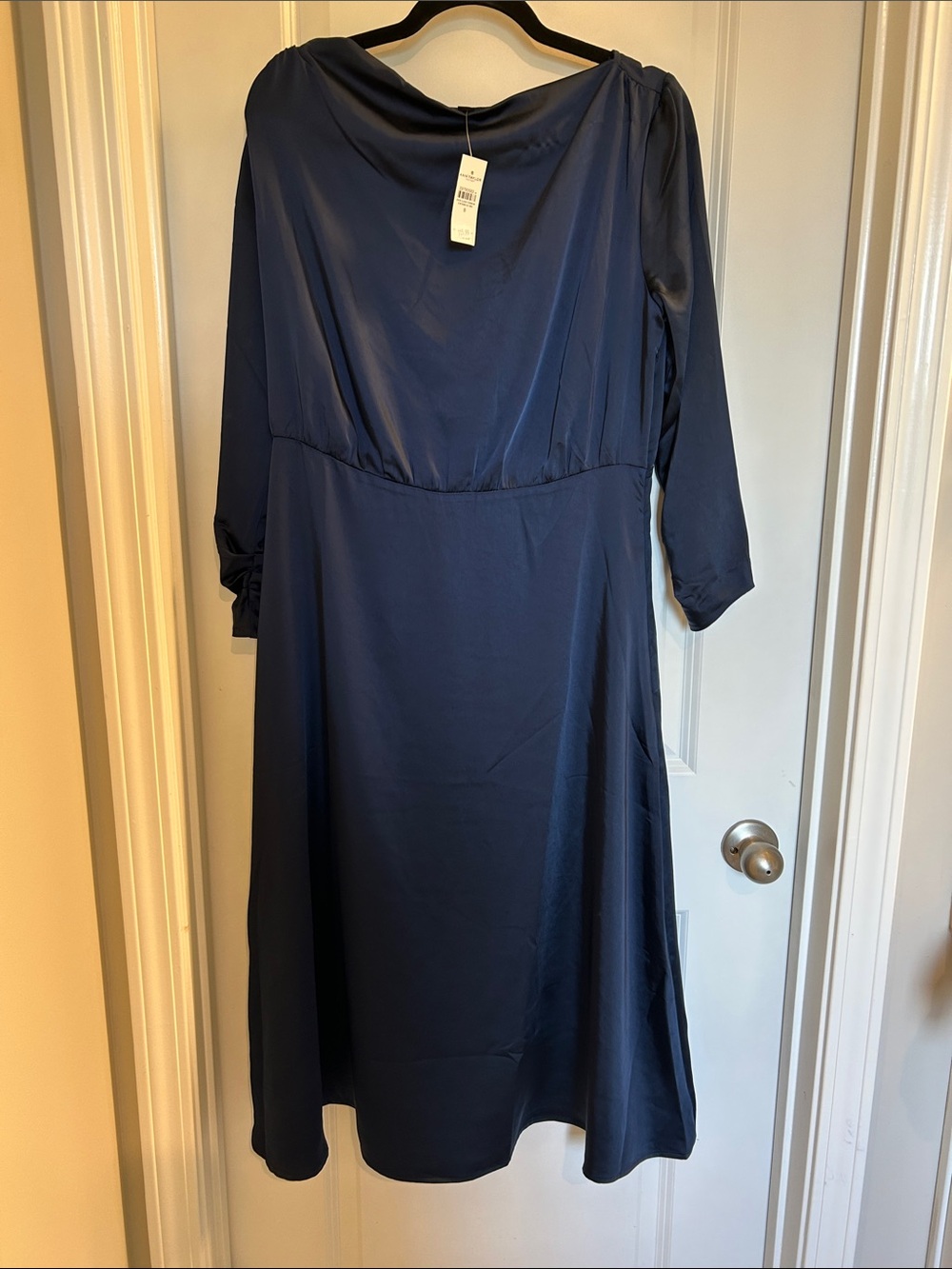 Ann Taylor Factory Navy Long Sleeve A-Line Dress